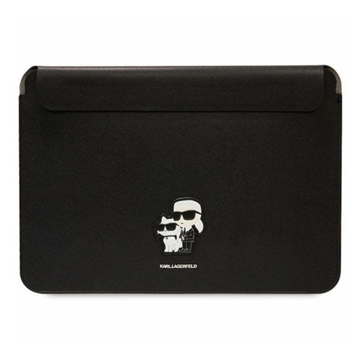 Karl lagerfeld saffiano karl&choupette tok fekvő, eco bőr hatású laptop/notebook/tablet, univerzális, 14" méret, fekete
