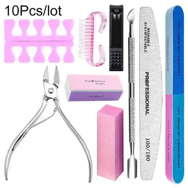 Set de Manichiura Profesional, 10 Piese