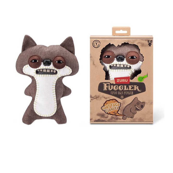 Jucarie de plus Fuggler, monstru vulpe suspicioasa, 22cm, culoare maronie, dimensiune 22x22cm