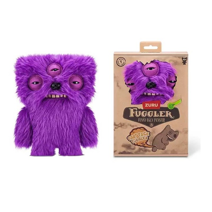 Jucarie de plus Fuggler, monstru problematic, 22cm, mov, cu dinti umani