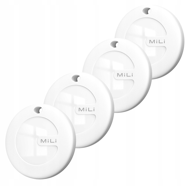 Set 4x localizatoare anti-pierdere MiTag, Bluetooth, alb, compatibile Android si iOS
