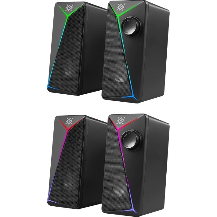 Boxe PC Defender J5 2.0, 6W, USB, iluminare LED, 90Hz-20kHz, set - eMAG.ro