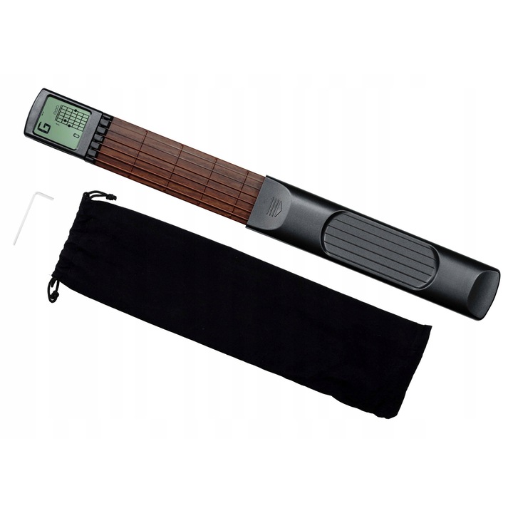 MusicMate MM-A55 gitárhangoló, fekete, metronómmal és LCD kijelzővel, védőtokkal