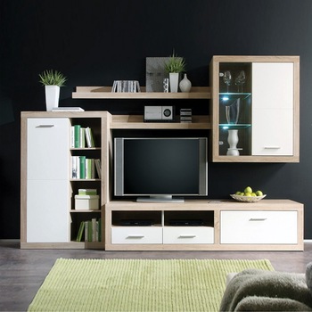 Living Cancan1, Finisaj Stejar Sonoma cu Alb Lucios, 290 x 196 x 48 cm Living Cancan1, Finisaj Stejar Sonoma cu Alb Lucios, 290 x 196 x 48 cm