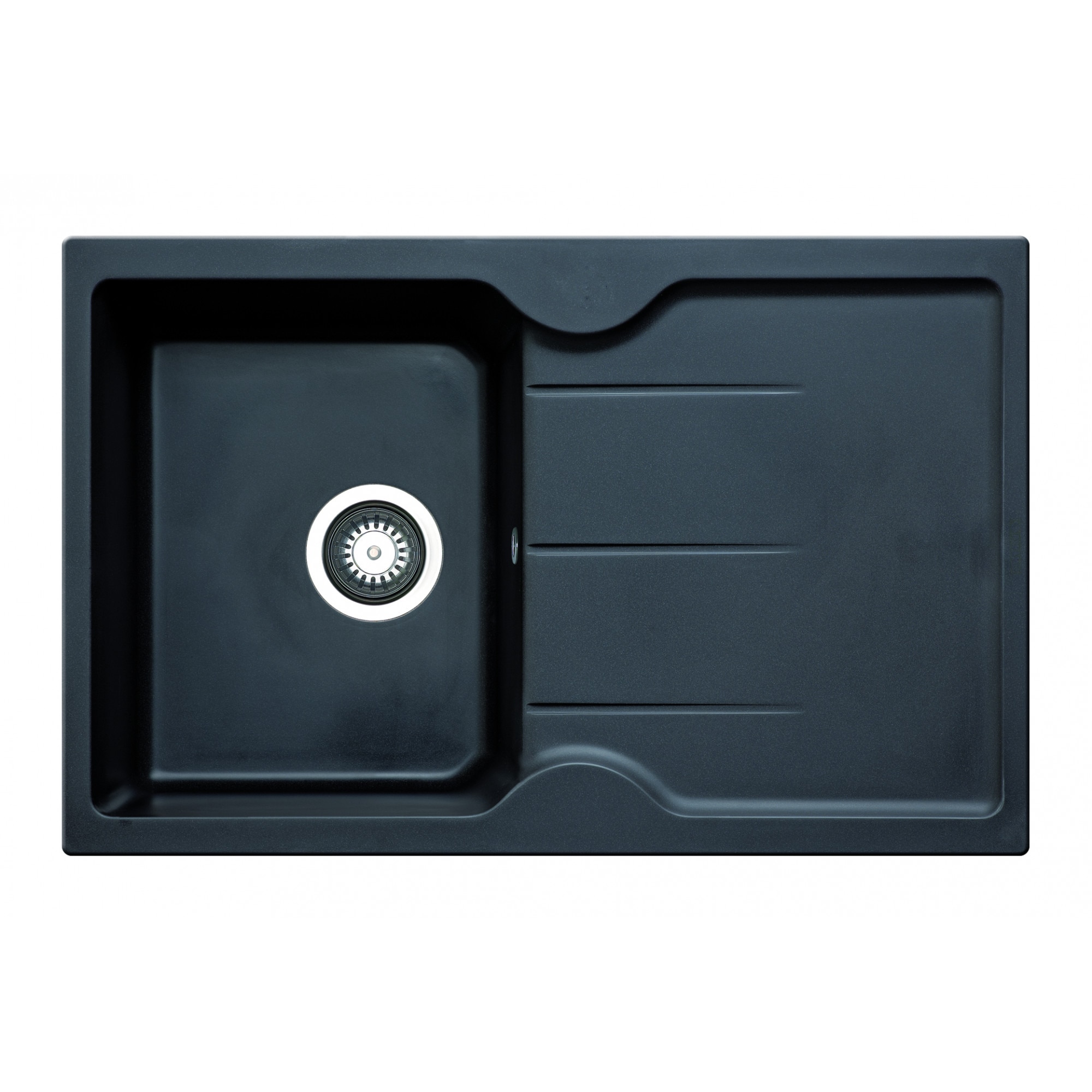 Chiuveta bucatarie Pyramis PORTOS, 780x500mm, adancime 175mm, reversibila, montare pe blat, Pyragranite carbon