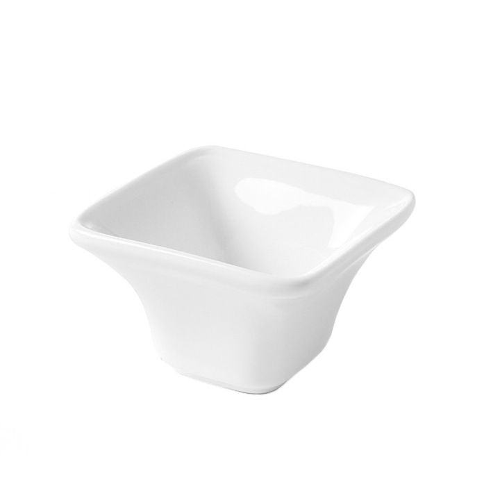 Vas aperitive Hendi, model Cuadrado, portelan, set 6 buc., 5,9x5,9x(H)3,7 cm