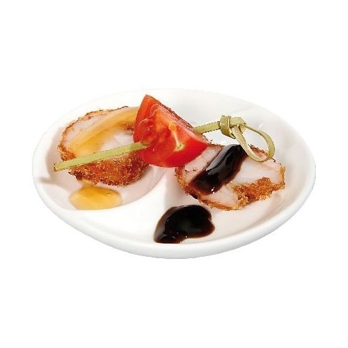 Vas tapas oval, set de 6 bucati, diam 9 cm, portelan alb super-rezistent, Hendi Ovalo