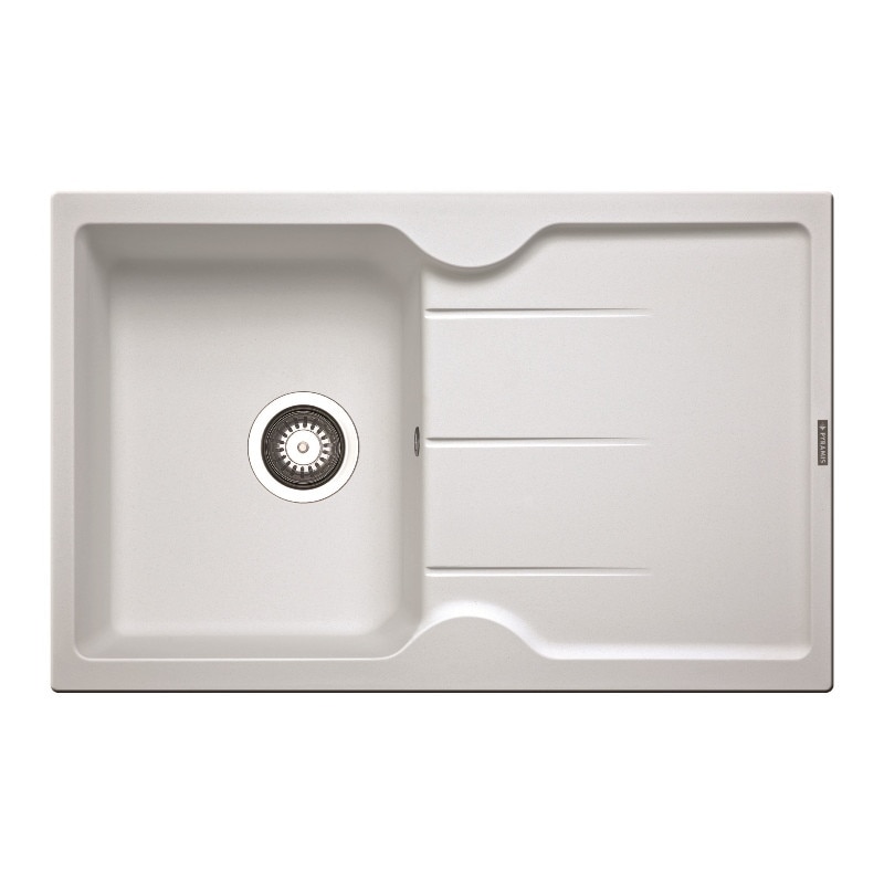 Chiuveta bucatarie Pyramis PORTO, 780x500mm, adancime 175mm, reversibila, montare pe blat, Pyragranite Snow