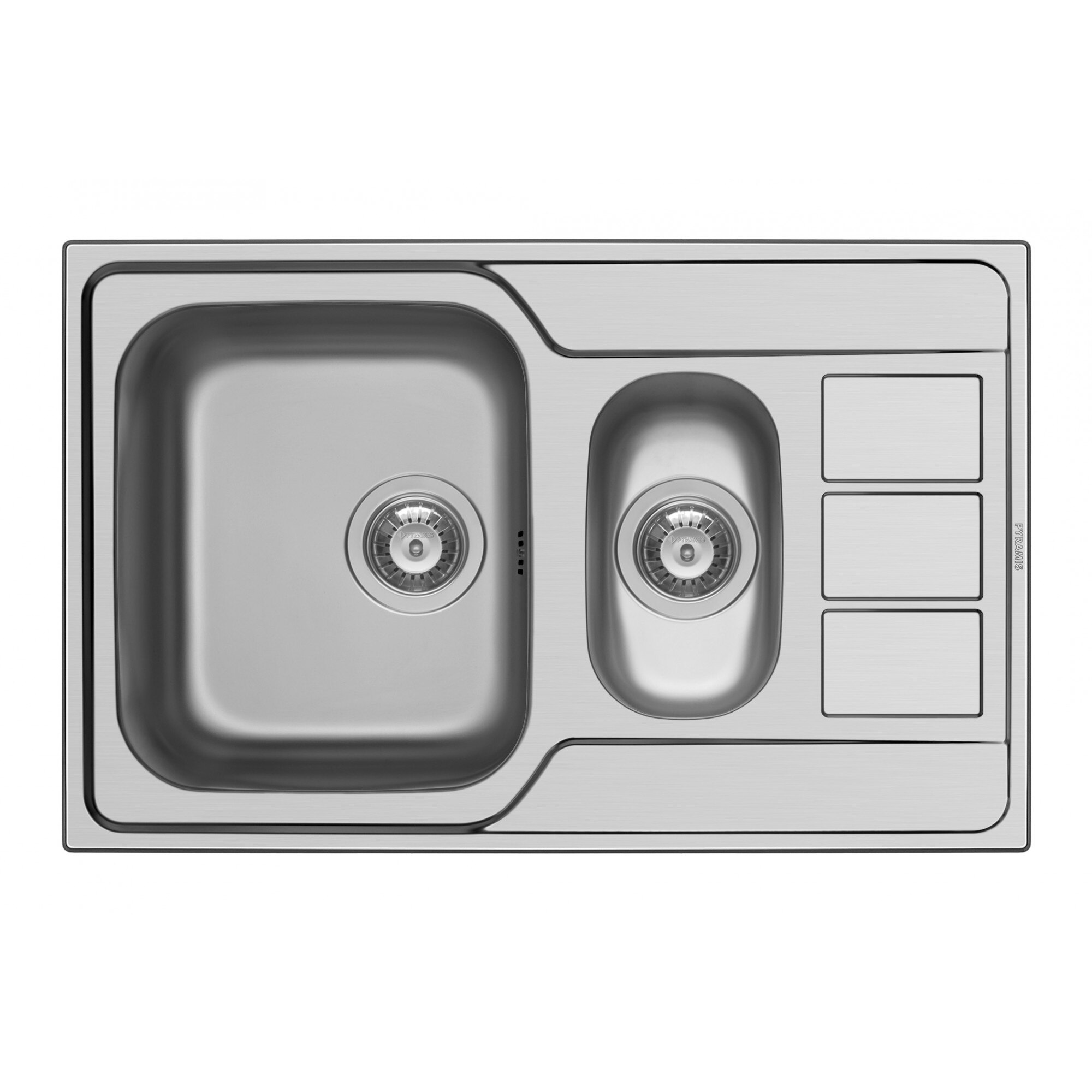 Chiuveta bucatarie Pyramis ATHENA EXTRA, 790x500mm, adancime 165mm, reversibila, montare pe blat, finisaj lucios