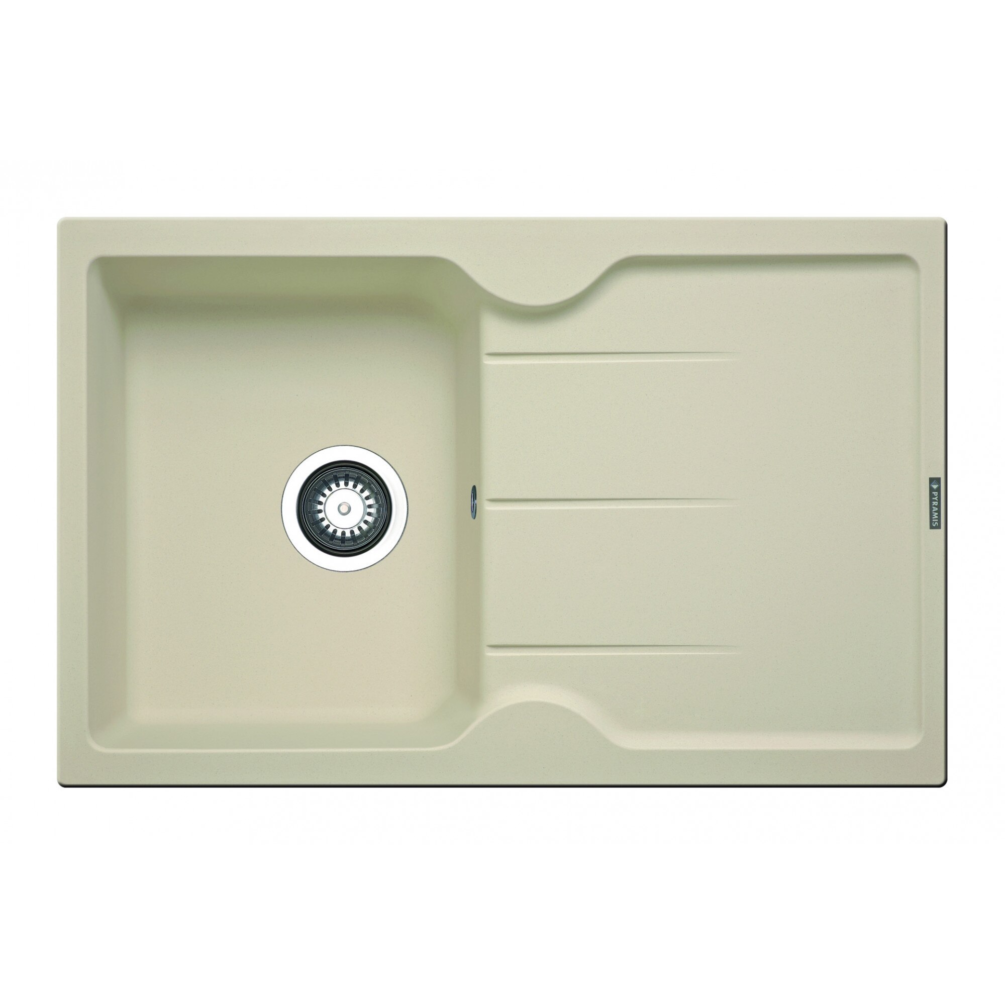 Chiuveta bucatarie Pyramis PORTO, 780x500mm, adancime 175mm, reversibila, montare pe blat, Pyragranite Mocha