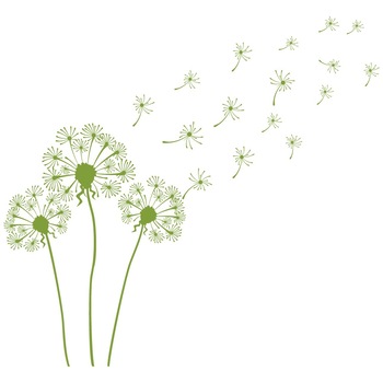 Sticker perete Stickero Set de papadii, Verde Galbui, 90x120 cm Sticker perete Stickero Set de papadii, Verde Galbui, 90x120 cm