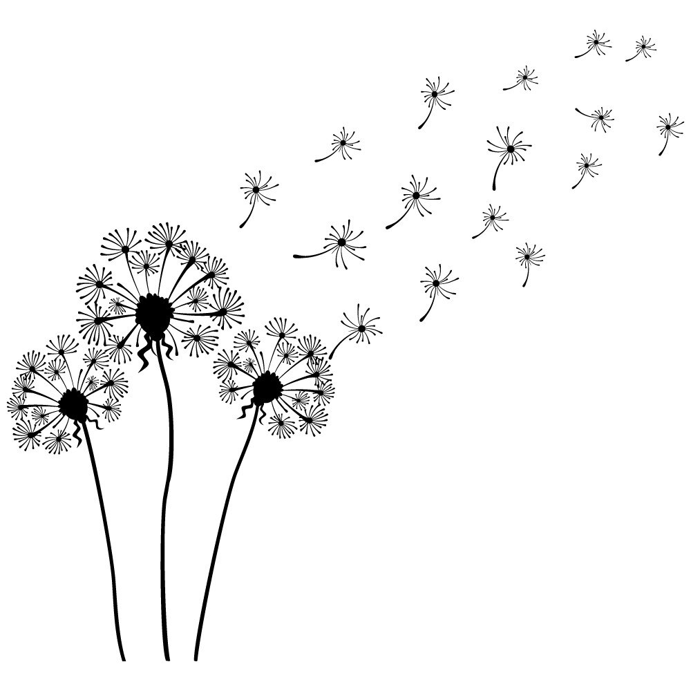 Sticker perete Stickero Set de papadii, Negru, 90x120 cm