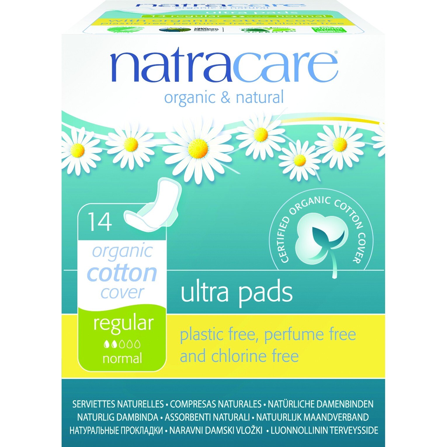 Absorbante bio Natracare Normal cu aripioare, 14 buc