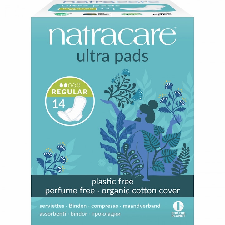 Absorbante bio Natracare Normal cu aripioare, 14 buc