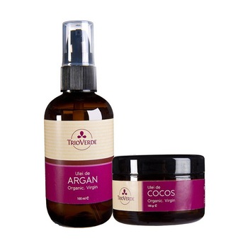 Set Trio Verde Ulei de Argan BIO 100ml + Ulei de Cocos Virgin.Organic 100ml Cadou Set Trio Verde Ulei de Argan BIO 100ml + Ulei de Cocos Virgin.Organic 100ml Cadou