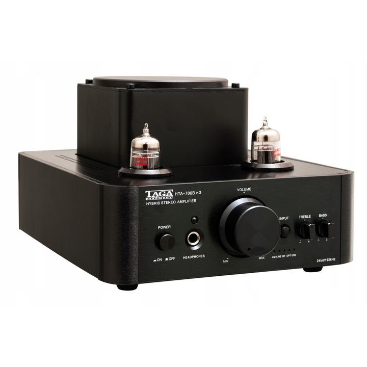 Хибриден усилвател TAGA Harmony HTA-700B V3, 2x45W, Bluetooth, черен, 14x20x27cm