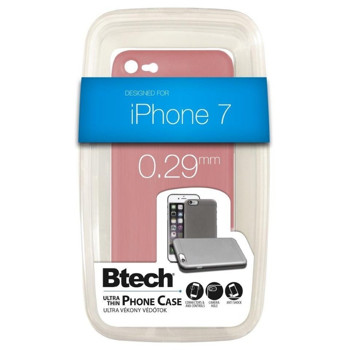 Btech ultravékony telefontok iPhone 7/8 kompatibilis, rózsaarany, 0, 35 mm, környezetbarát anyag