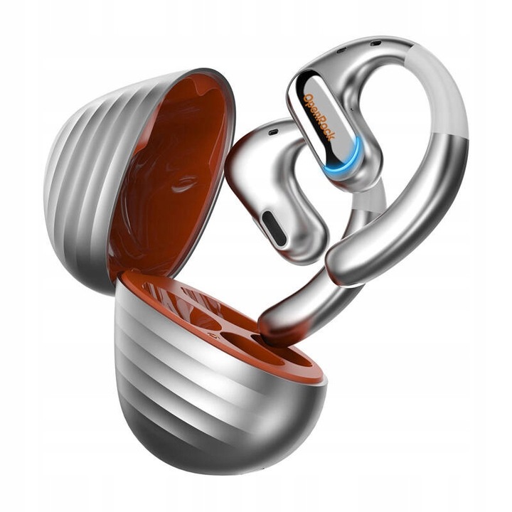 OneOdio OpenRock Pro vezeték nélküli fejhallgató, vízálló, ezüst, 19 óra üzemidő, Bluetooth 5.2