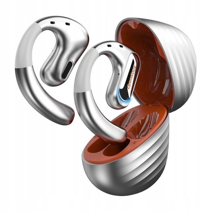 Vezeték nélküli fülhallgató OneOdio OpenRock Pro, ezüst, IPX5 vízálló, Bluetooth 5.2, 19 óra üzemidő