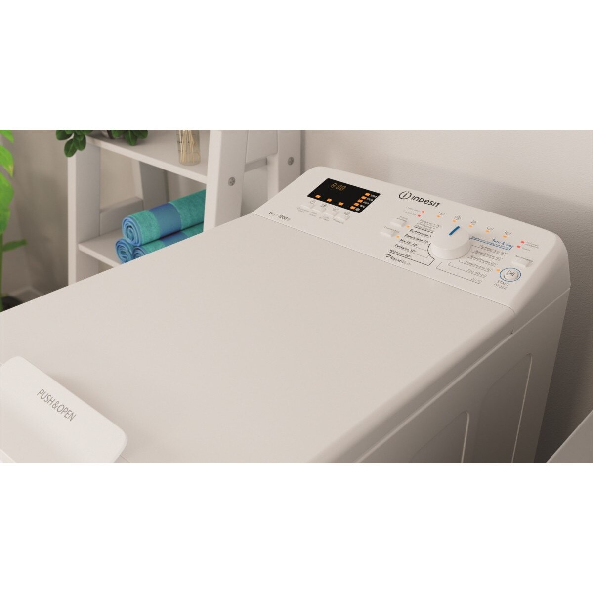 Masina de spalat rufe Indesit BTW S6240P, 6kg, 1200rpm, alb, 60x40x90cm