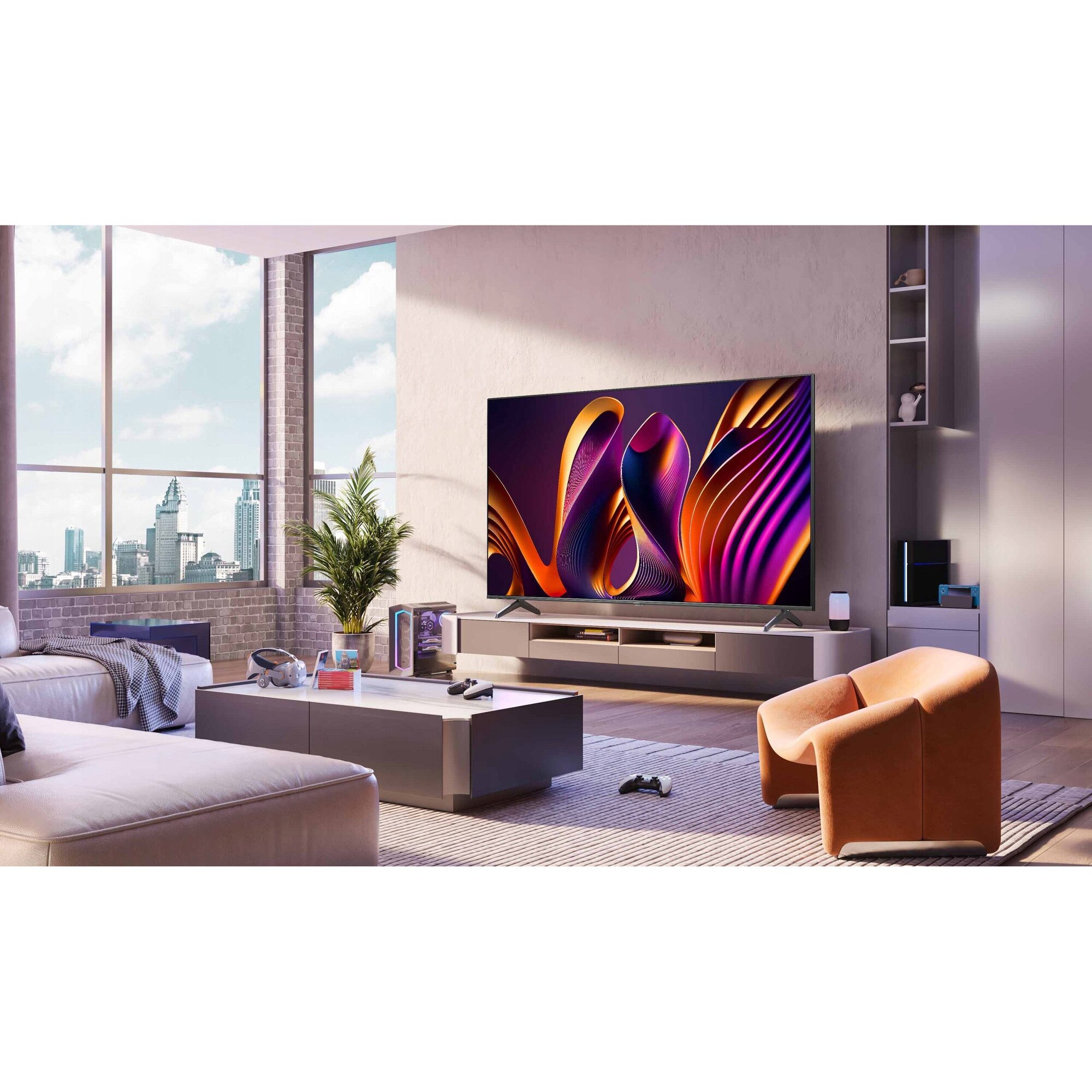 Televizor QLED Hisense 100'' 4K HDR10 144Hz, gri închis, Smart TV