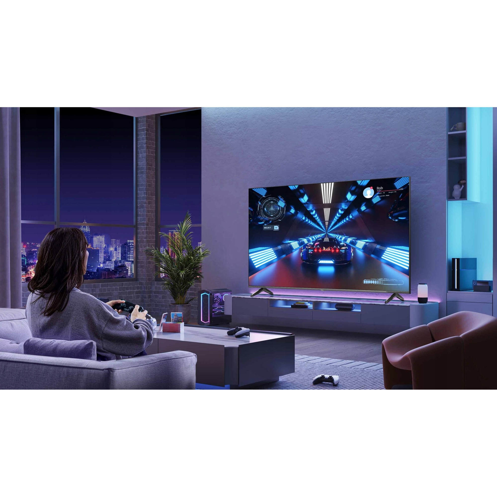 Televizor QLED Hisense 100'' 4K HDR10 144Hz, gri închis, Smart TV
