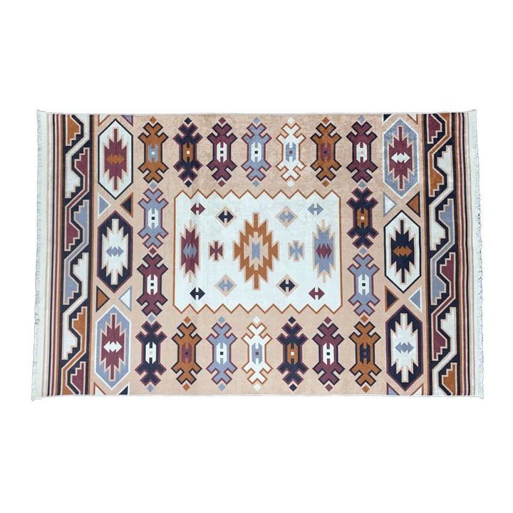 Covor traditional antiderapant Maro, nuante intense, 120 x 180cm