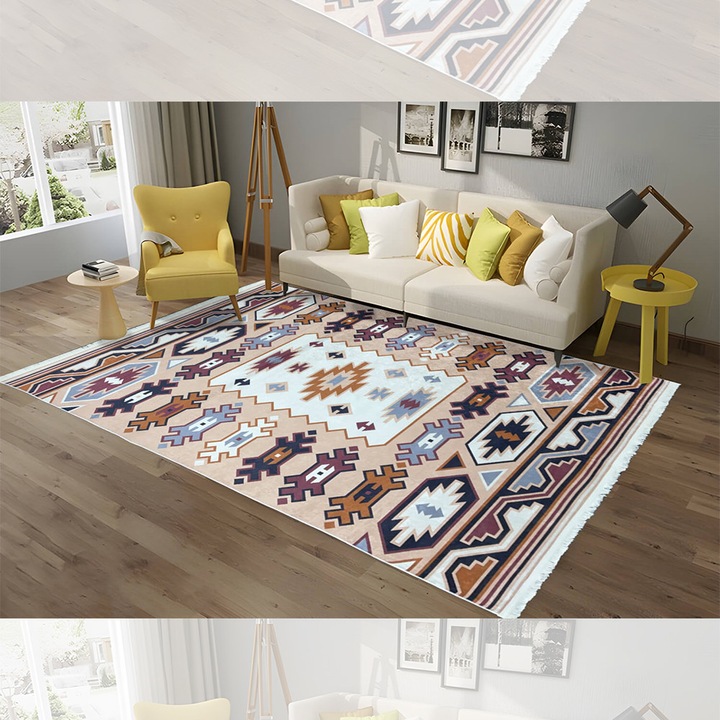 Covor traditional antiderapant Maro, nuante intense, 120 x 180cm