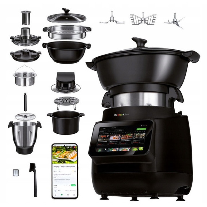 Кухненски робот ICOOOK PRO MRK-58, 1800W, функция Air Fryer, капацитет 4.5л, черен