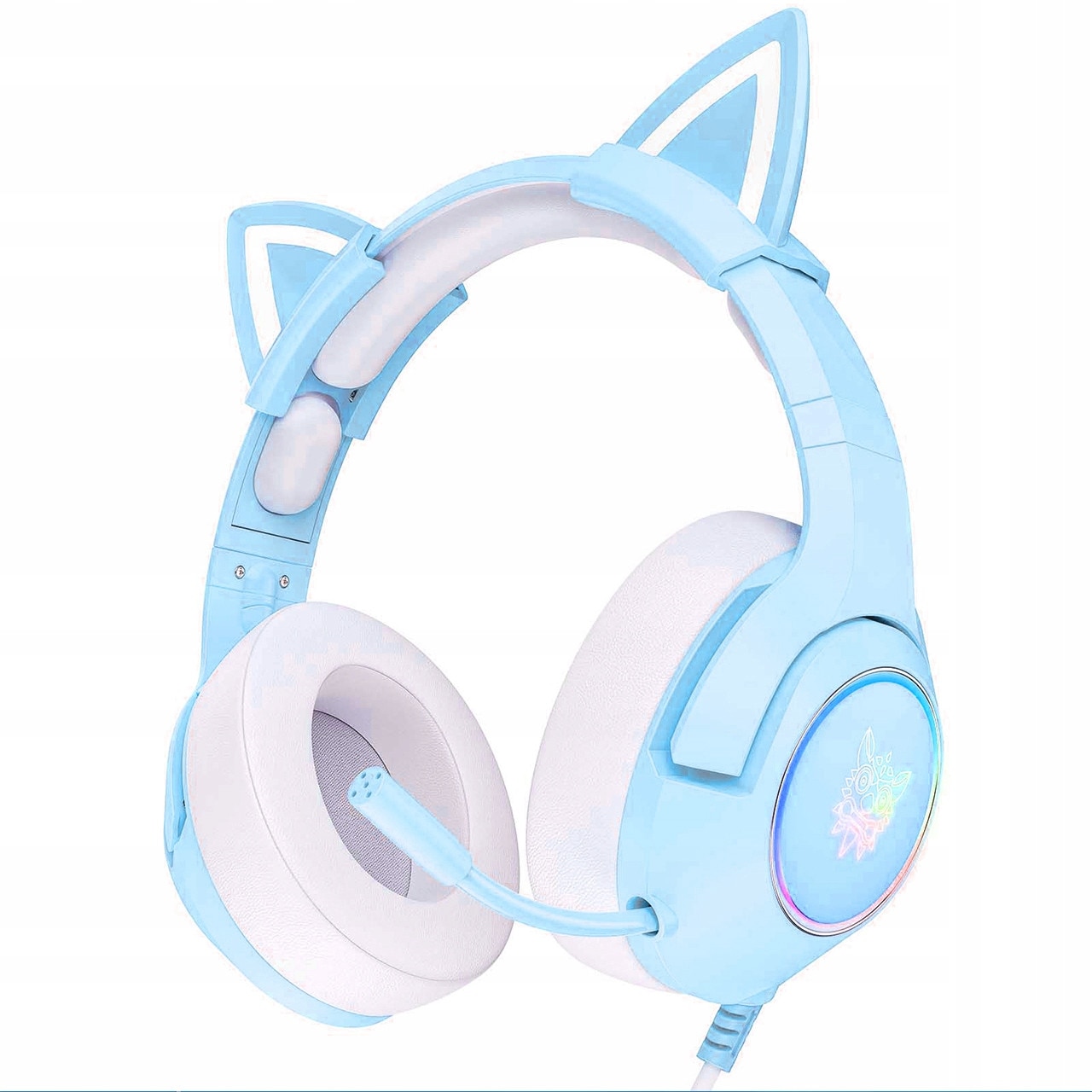 Casti gaming Onikuma K9, roz, cu microfon, iluminare RGB, 50mm, 2