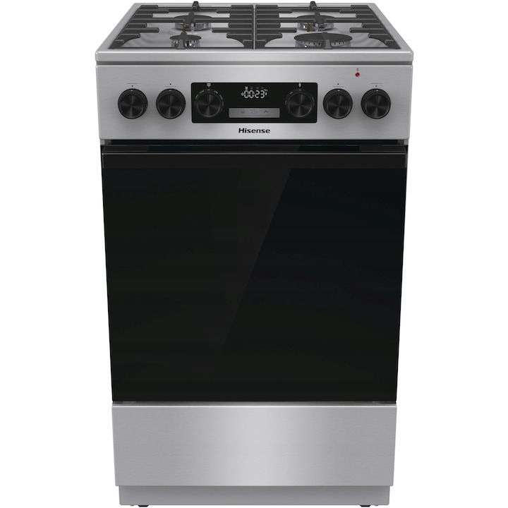 Готварска печка газ-електрическа HISENSE HKS5D71XMPF, 4 горелки, инокс, 50x59.4x85см, пълен комплект