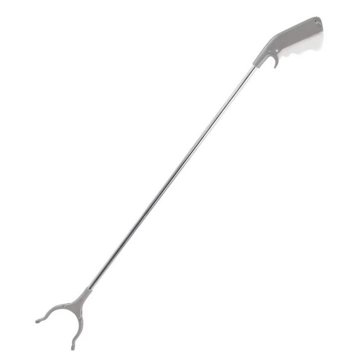 Cleste pentru Colectarea Deseurilor, Leski, din Metal si Plastic, 96.5 cm, Fara Maini Murdare, Gri