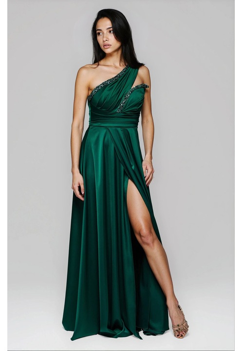 Рокля LARICA LA-OM-DLR252, Maxi, Вечерна, Зелен