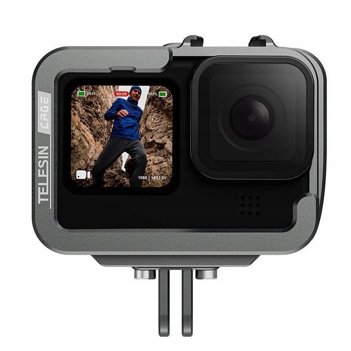 Поддръжка на Telesin за GoPro Hero 9/10/11, алуминий, защита против надраскване