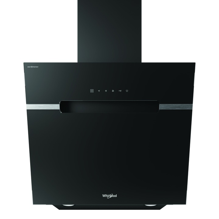 Аспиратор Whirlpool WHVS 61F LT DP K, черен, 59.8x37.1см, 4 скорости, DropProtect