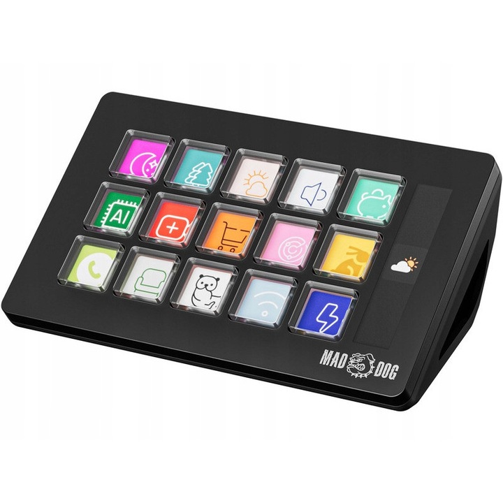 Panel Stream MAD DOG GK150, 15 gomb, érintőképernyő, USB-C, fekete