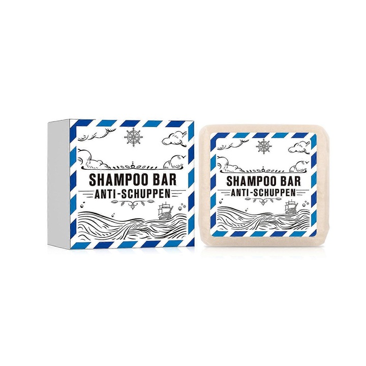 Sampon solid anti matreata, 3 in 1, vegan, 1 buc, pentru par, fata, corp, dimensiune practica