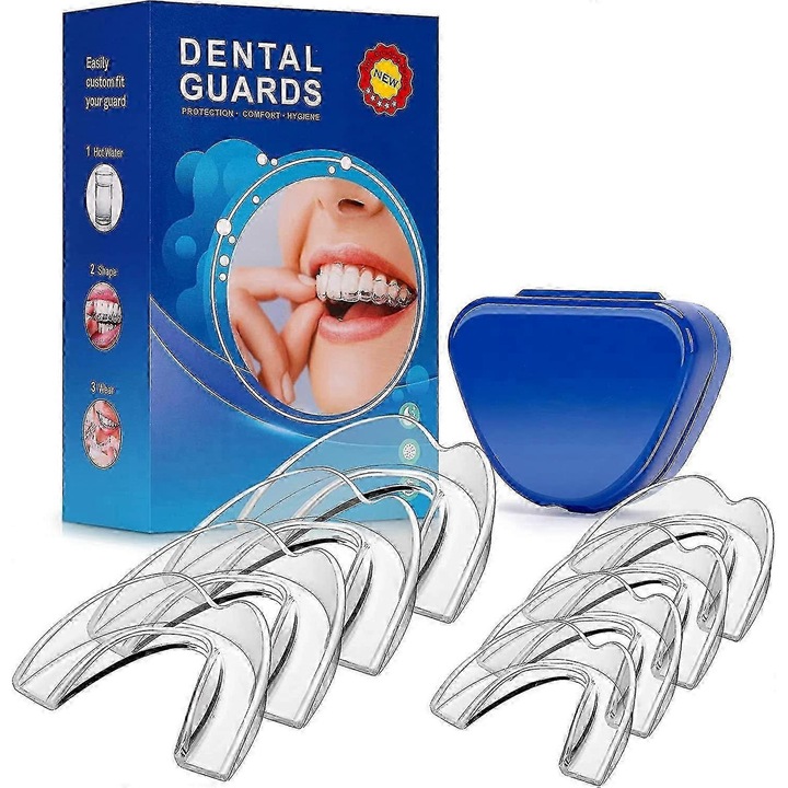 Set 8 proteze dentare pentru bruxism, Transparent