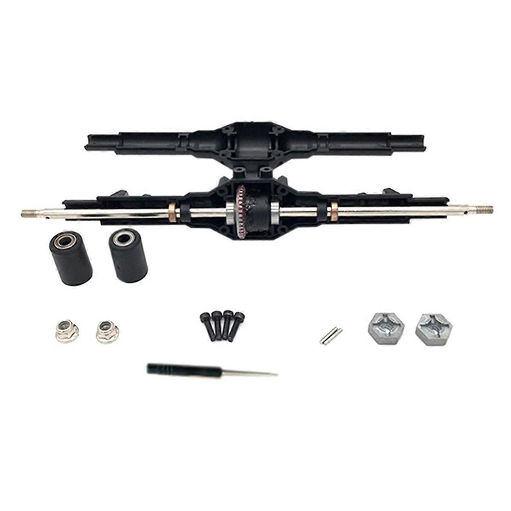 Задна ос с отвертка за RC автомобили, черна, 20.7см, комплект аксесоари