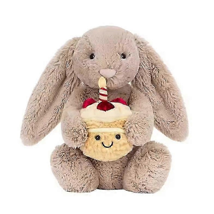 Jucarie de plus, Iepuras de tort de ziua de nastere, design dragut, 30x20cm