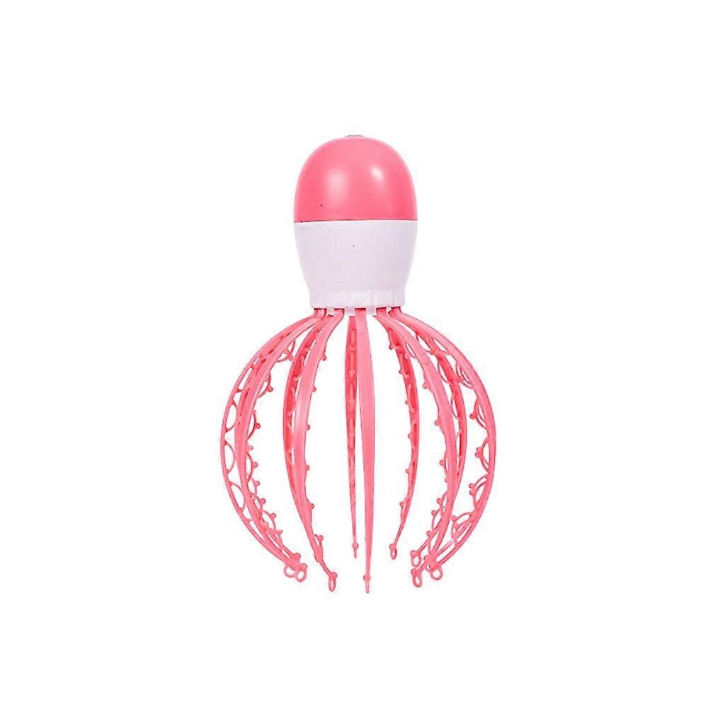 Aparat de masaj pentru scalp, roz, 12 clesti, USB reincarcabil