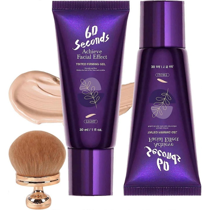 Gel de fermitate colorat 60 secunde - Lotiune de corp, machiaj pentru acoperirea tatuajelor, rezistent la apa, nu transfer, 3 nuante