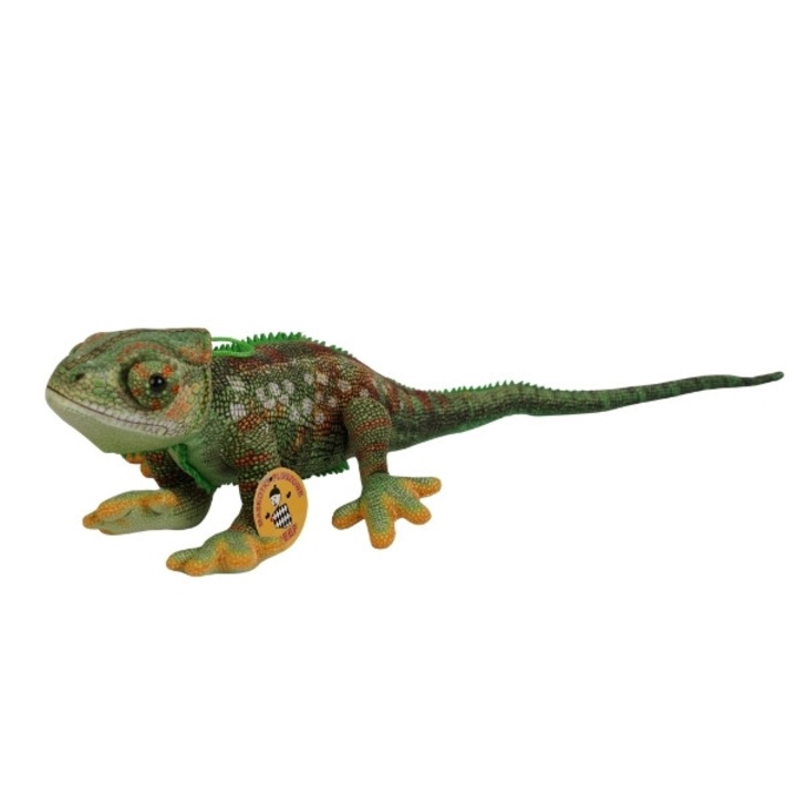 Jucarie de plus Cameleon Verde, 50 cm, aspect realistic, mascota moale si catifelata, ideal cadou copii, colectia reptile exotice, plus pufos mare