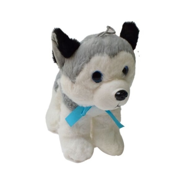 Caine husky de plus, Husky, mare, 20 cm, pentru fete, jucarie de plus, moale, dragalas, cadou pentru iubitorii de animale, multicolor, material de inalta calitate, extrem de moale la atingere