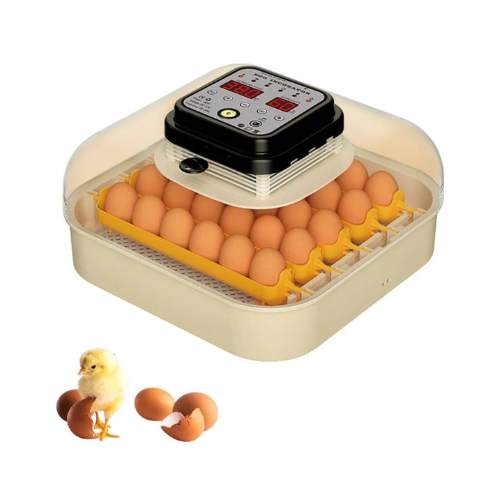 Incubator de oua, complet automat, control al temperaturii si umiditatii, intoarcetor de oua, T2