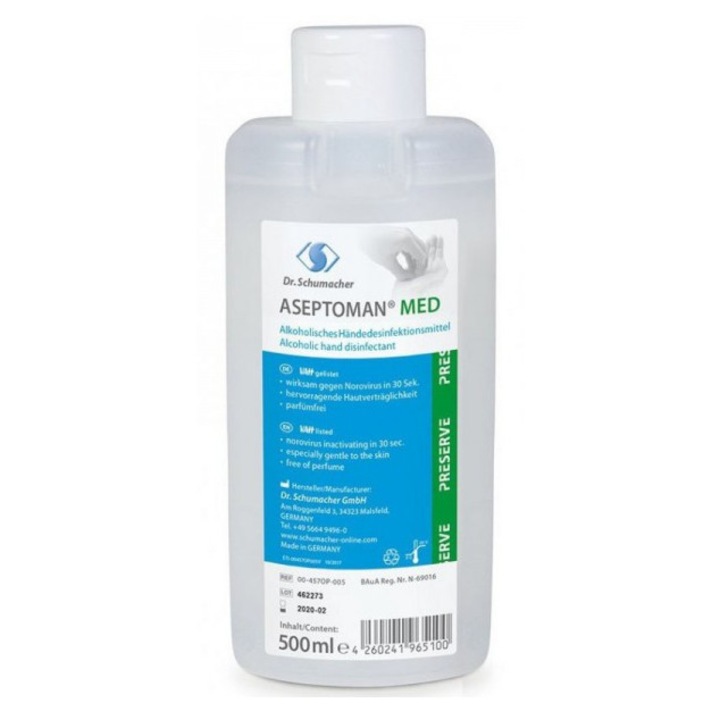 Dezinfectant pentru maini, Aseptoman Med, 500 ml