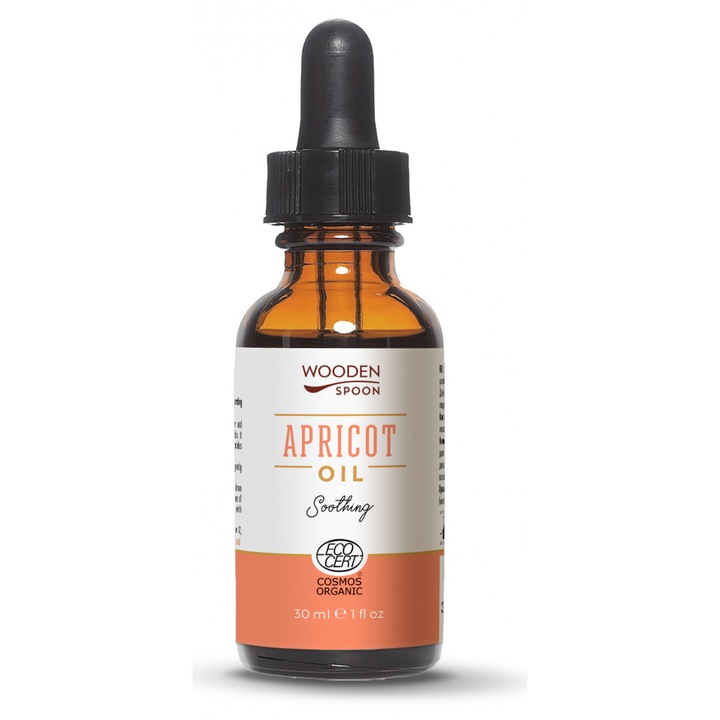 Ulei cosmetic bio de caise, Wooden Spoon, 30ml, ambalaj sticlă, delicat pentru toate tipurile de piele
