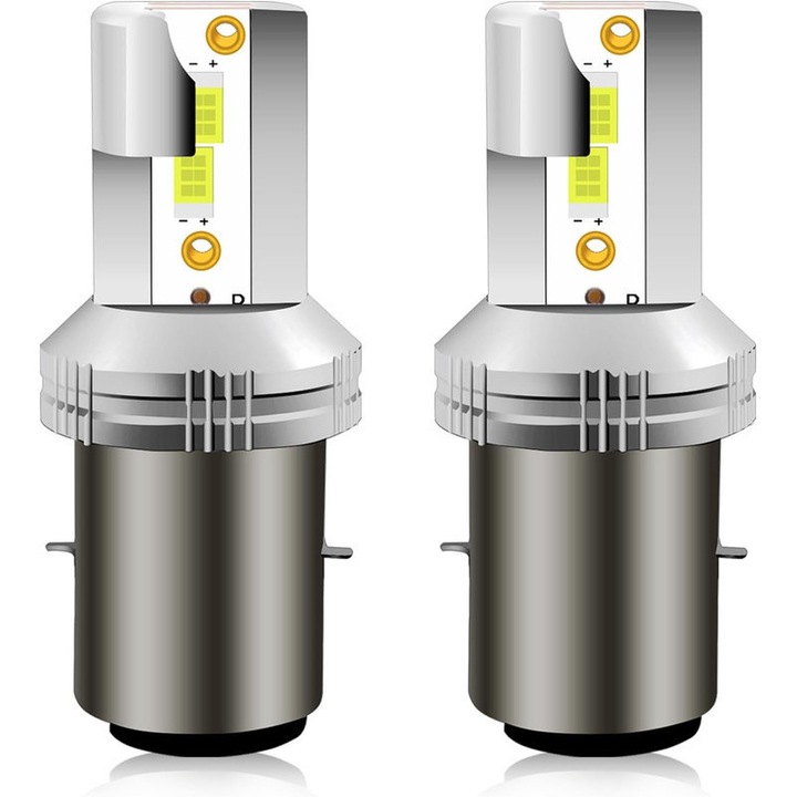 LED крушки за мотоциклет Ba20d S2 Erato, 22W, 6500K, комплект от 2 броя, бели, водоустойчиви