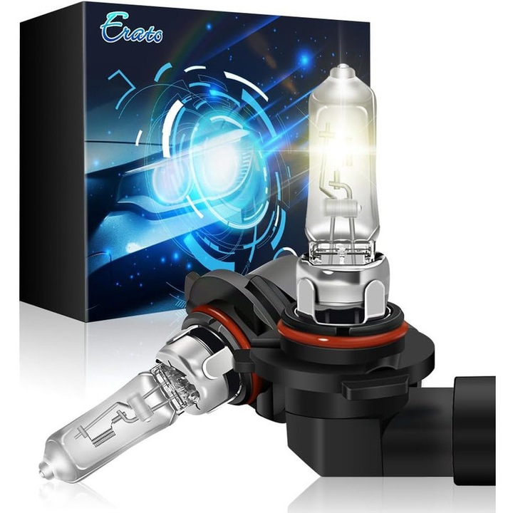 Bec halogen pentru faruri Erato 9012 HIR2 12V 55W 60W Lumini de faza lunga si scurta 4300K Alb cald Bec de schimb pentru faruri, 2 pachete