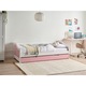 Pat extensibil Beliani Luneray din lemn de pin, roz, 90x200 cm